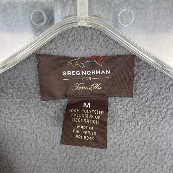 Greg Norman for Tasso Elba Gray Full Zip Fleece Jacket Sz M - Picture 7 of 8
